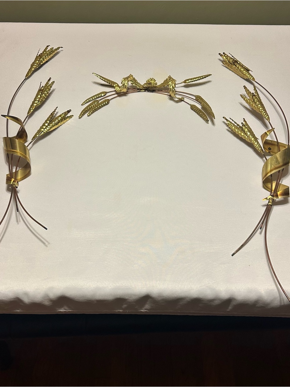 VINTAGE Home Interiors Gold / brass Wheat wall hanging 3 piece set